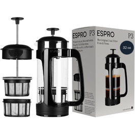 Френч-прес ESPRO P5 для кави та чаю, 532 мл, подвійна мікрофільтрація, нержавіюча сталь, без осаду та гіркоти