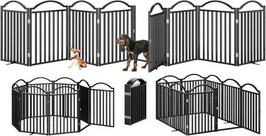 Металеве вольєр для собак BHG Freistehendes, без монтажу, з дверцятами, чорний, 243,8 x 81,3 см, 8 панелей