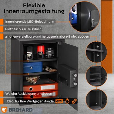 Сейф для дому Business XL Safe Tresor 60л Black Pearl з цифровим та відбитком пальця, вогнестійкий, для документів A4