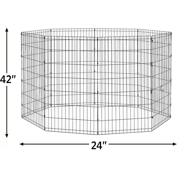 New World B550-30 Dog Playpen & Exercise Pen - No Door, Black E-Coating, 61x76cm, 157x157x106cm