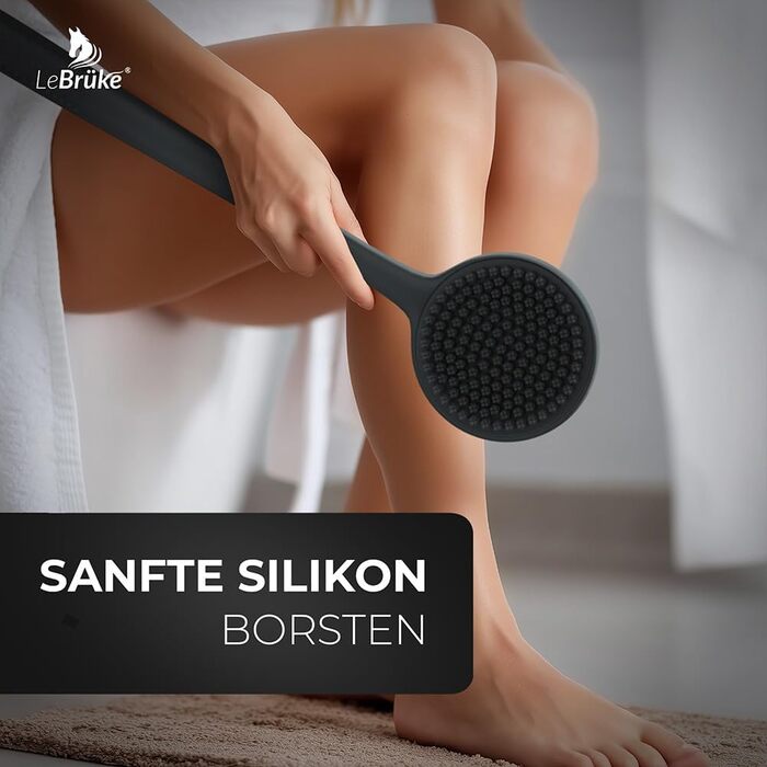 Силіконова щітка для спини Lebrüke® - Скребок для тіла з довгою ручкою для душу