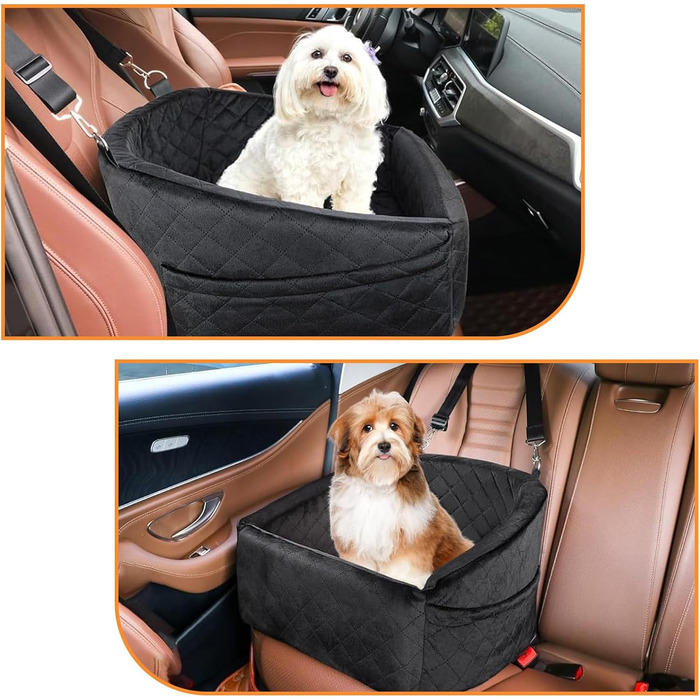 Автокрісло для собак Ejoyous: чорне, з memory foam, до 15.9 кг