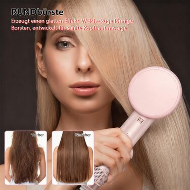 Фен-щітка 5 в 1 для волосся, Airstyler з феном, для створення об'єму та локонів, рожевий, з Європейською вилкою