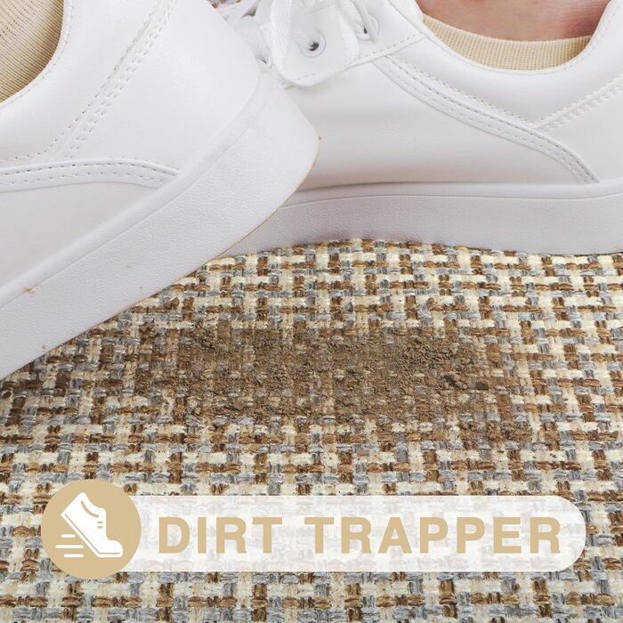 Придверний килимок LEKEEPGO протиковзкий вологопоглинаючий (сірий, 43x75 см) — універсальний килимок для входу, дому та вулиці, що миється