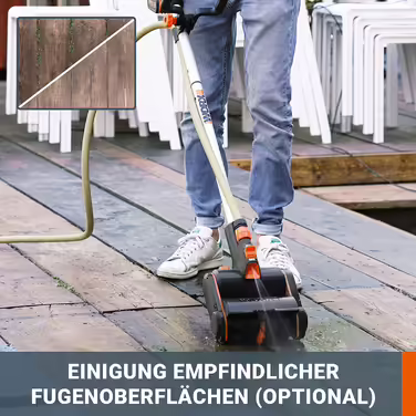 WORX WG441E.9 20V Cordless Multi-Brush - multifunctional surface brush for cleaning stone & wood surfaces & weed removal - integrated water connection - PowerShare compatible - without battery & charger
