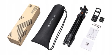 Штатив K&F Concept O235A1 + голова BH-40 + тримач для смартфона, 175 см, чорний