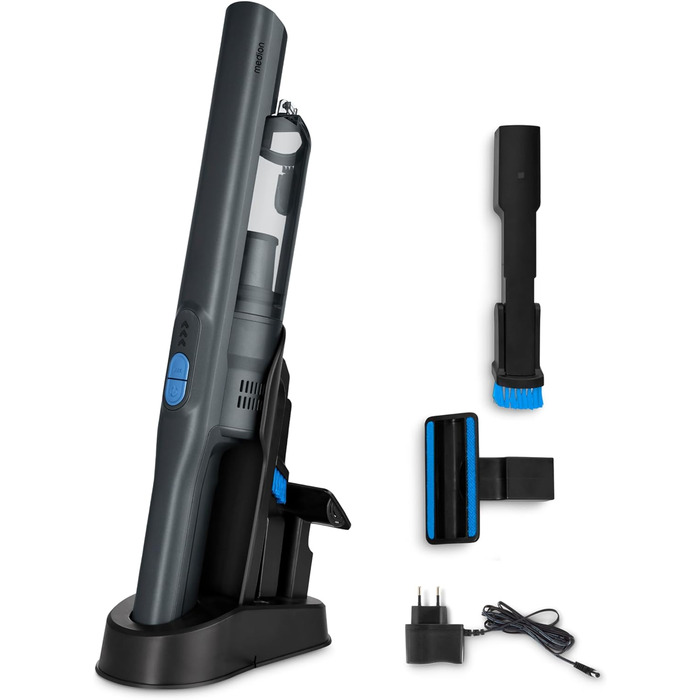 MEDION 2-в-1 Бездротовий акумуляторний пилосос з насадкою-трубою та підлоговою щіткою (BLDC-двигун, HEPA-13 фільтр, фільтрація пилу та алергенів, потужність всмоктування 20 kPA, док-станція, бездротовий, MD11515) білий