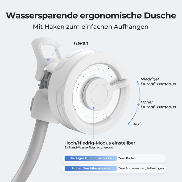 FLEXTAILGEAR Max Shower Portable Camping Ultra-Lightweight Shower with Battery, Portable Outdoor Camping Shower, Travel Shower with Rechargeable USB-C Water Pump, Pet Cleaning, Beach Vacation