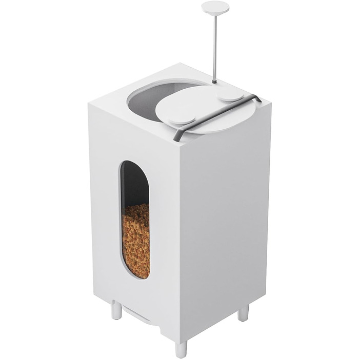 Автоматичний годівниця для котів та собак QLS, 20л, з мискою, 60 x 30 x 30 см, білий