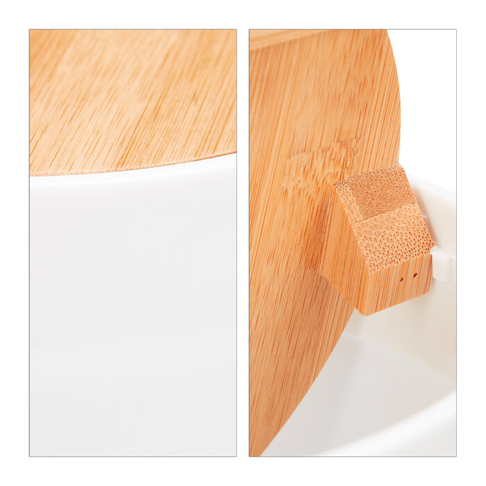 Relaxdays Cosmetic Containers with Bamboo Flip-Top Lids