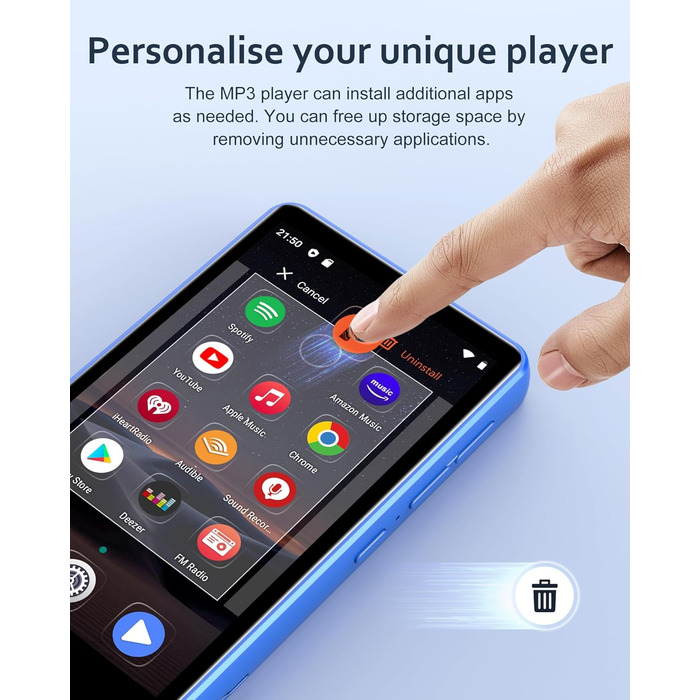 MP3 плеєр AGXOV з Bluetooth та WiFi, Android 4.02