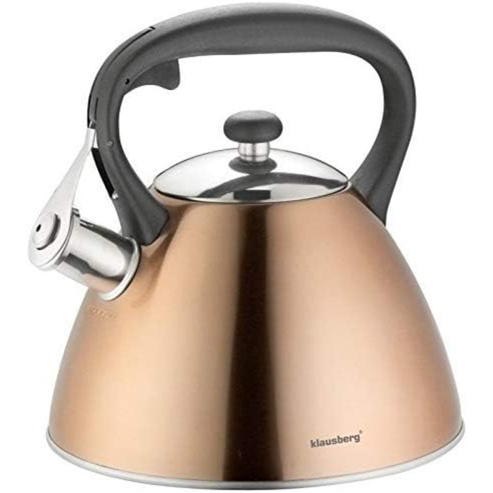 Свисток-чайник з нержавіючої сталі, 3 л, для індукційних, газових та електричних плит (Gold)