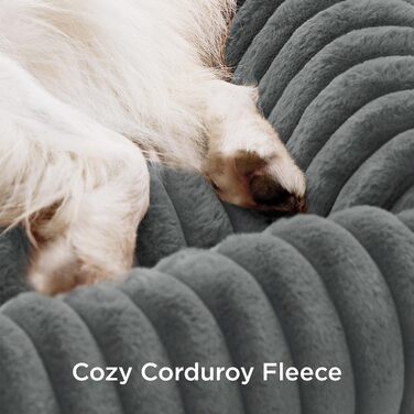 BEDSURE Лежанка для собак великих порід - ортопедична лежанка для собак 91x68x20 см з м'яким флісовим покриттям, ковзаюча лежанка з високим бортиком сірого кольору L 91 x W 68 x H 20 см