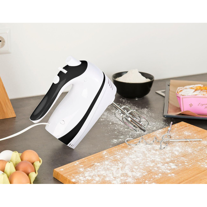 Ручний міксер Rosenstein & Söhne з 5 швидкостями та Turbo, 4 гачки, до 500 Вт (вінчик, міксер, кухонний помічник)