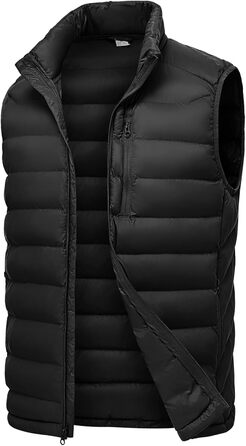 Чоловіча жилетка Rdruko з пуховим наповнювачем, тепла зимова жилетка для активного відпочинку та повсякденного носіння, 5 кишень, чорний колір