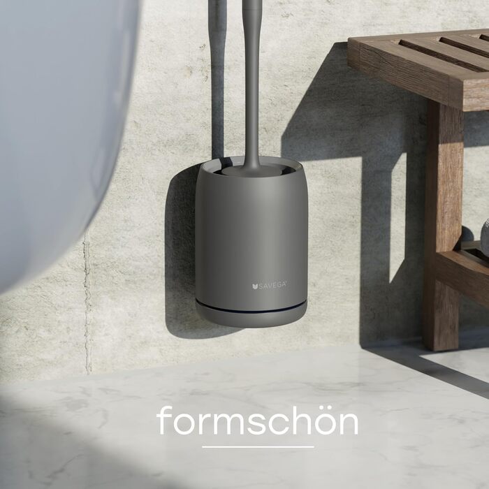 Силіконова щітка для унітазу на стіну - без свердління, з тримачем. Точна щітка для унітазу - сірий колір