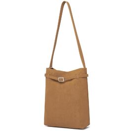 Сумка жіноча Miss Lulu велика шопер Tote Bag з м'якої PU шкіри, коричнева (2-4)