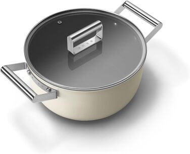 Електричний чайник Smeg KLF05CREU, 0.8 л, кремовий, з нержавіючої сталі, з індикатором рівня води та захистом від перегріву