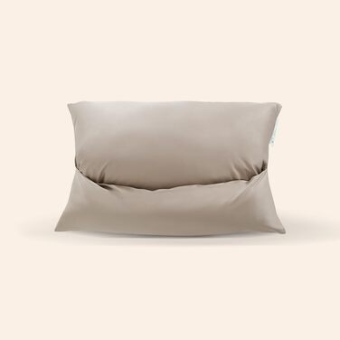 Наволочка mySheepi Home для подушки з 100% єгипетської бавовни, сіра (беж, 60x40 см), для ортопедичних подушок