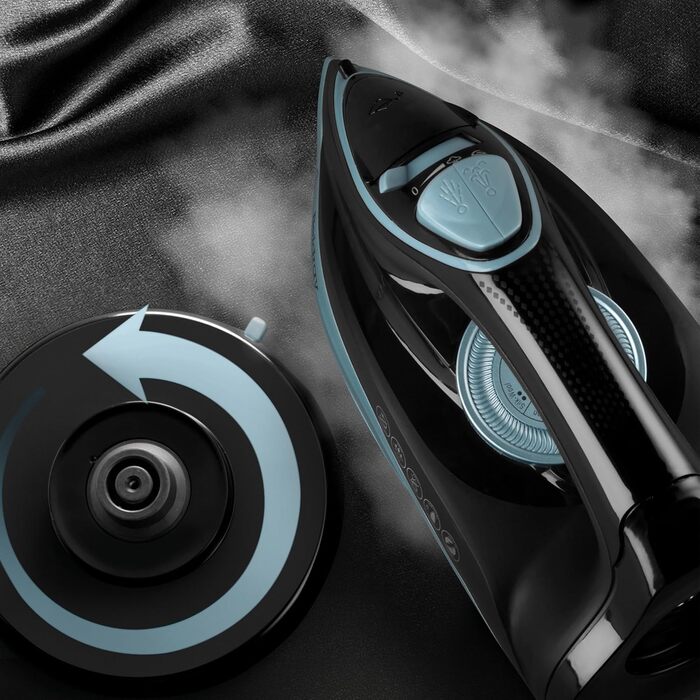 Праска Beldray 2600 Вт – керамічна підошва з антипригарним покриттям, регулювання температури та пари, самоочищення, резервуар 280 мл, до 140 г/хв, висока потужність (EU-штепсель, блакитний)