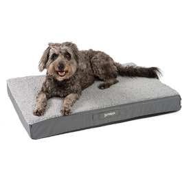 JAMAXX Orthopedic Dog Bed - Joint-Friendly Memory Foam Visco - Washable, Removable Lambskin Cover/Water-Repellent Oxford Fabric - Robust and Cozy Dog Bed PDB1012, 90x65 (M), Grey
