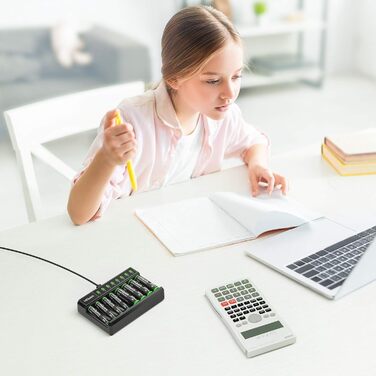 Зарядний пристрій HiQuick для акумуляторів AA AAA, 8 слотів з LED-дисплеєм, сумісний з NI-MH та NI-CD акумуляторами (без акумуляторів)