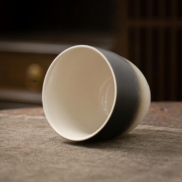 Японська чашка для чаю TEANAGOO з кераміки, 205 мл, темно-сіра, H4. Набір чашок для чаю, японський стиль, азіатський дизайн.