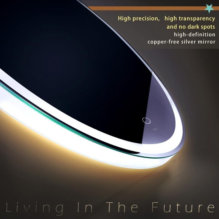 LED дзеркало для ванної кімнати KWW 80 см з регулюванням кольору, протитуманне, диммування, сенсорне керування, 80x80 см