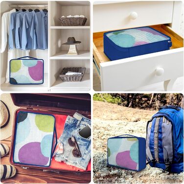 Органайзер для валізи 12 шт. - Набір водонепроникних кубиків для подорожей, сімейних поїздок та зберігання вдома (Морська блакить)