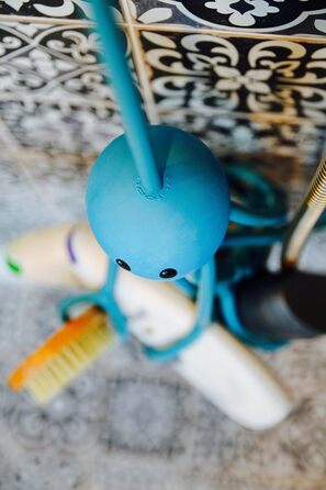Тримач для шампуню та гелю Formverket Octopus, без свердління, синій латекс, 9 регульованих петель