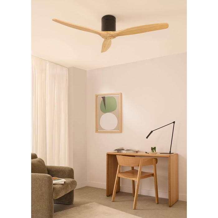 Вентилятор стельовий Windcalm M/ з ABS-пластику з пультом, 40W, тихий, Ø132cm, таймер 1-4 год, DC-двигун, режим літо/зима (декоративне дерево), без освітлення