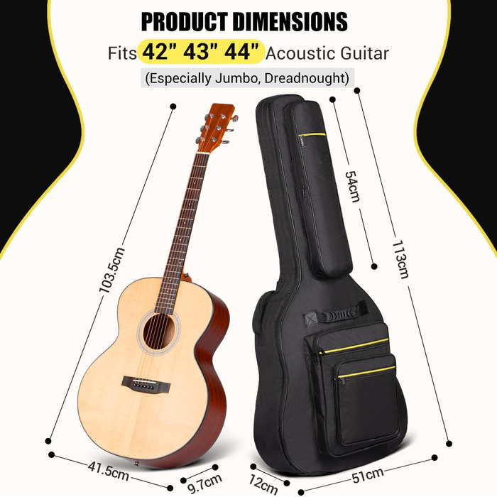 Чохол для гітари Cahaya Gig Bag: водонепроникний, з кишенями для аксесуарів, для гітар 40-41 дюймів