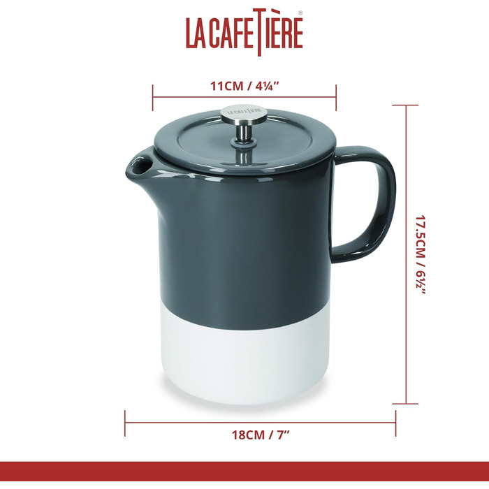 Френч-прес La Cafetière Barcelona 850 мл, керамічний, сірий