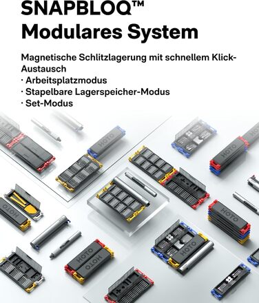 HOTO SNAPBLOQ™ S-A01 Міні Електричний Набір Викруток, Прецизійний Інструмент для Ремонту, 3 Регулювання Моменту, для Телефонів, Ноутбуків, Окулярів та Годинників