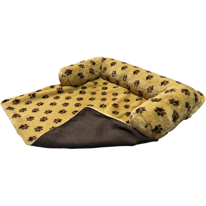 Захист для дивану від собак - ковдра для собак, ліжко для собак, захист дивану - ручна виготовлена підстилка для собак з бортиком - прання до 90 градусів та особливо м'яка - розмір: приблизно 90x90x13 см (плюшевий бежевий, L)