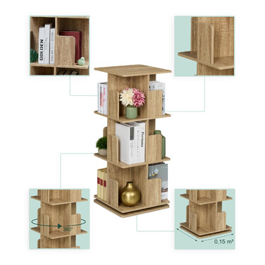 Relaxdays Corner Bookshelf with Wood-Look Finish