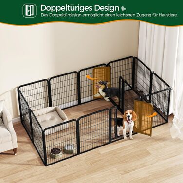 Yaheetech Foldable Dog Playpen - 100cm & 80cm High, 6-Piece/12-Piece, Freestanding Kennel for Indoor & Outdoor Use - No Tools Required