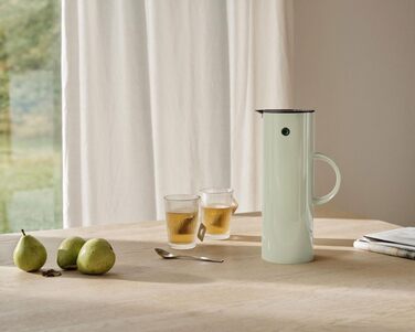 Термос Stelton EM77 - 1 л, з подвійними стінками, для чаю та кави, з скляною вставкою, вінтажний дизайн (Minty Moss)