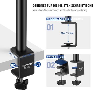 Тримач для камери NEEWER TL283 з регульованою ручкою, штатив для мікрофона та світла, червоний