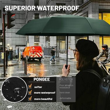 Компактний туристичний парасолька SY Winddicht: автоматичний, легкий, міцний (темно-зелений)