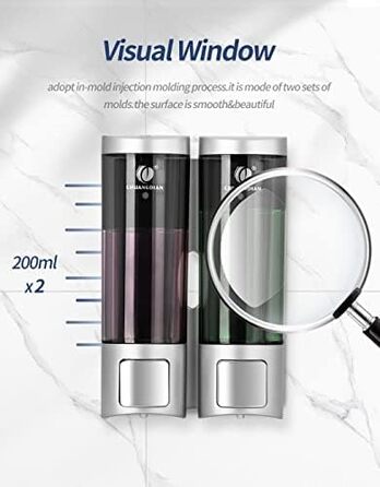 Ручний дозатор мила CHUANGDIAN, настінний, 200 мл, білий (подвійний сріблястий)