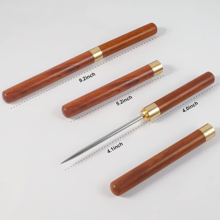 Ice Picks with Cover - 2 Pack Stainless Steel Ice Breakers, Non-Slip Wooden Handle, Ice Pick Tool, Easy to Grip, Ice Pick for Kitchen