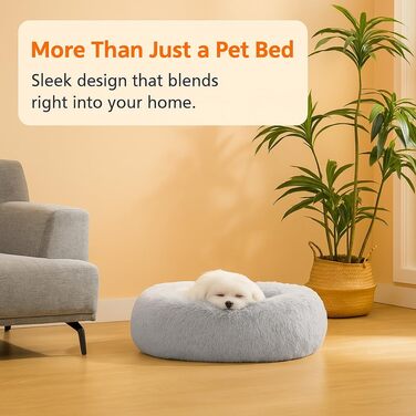 Кругле ліжко для собак та котів Flamingo, м'яке, з подушкою, діаметр 55 см, рожеве, 55x55x12 см