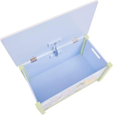 Велика дерев'яна ігрова скриня Liberty House Toys Safari з кришкою, синя, 49.5x68x39 см