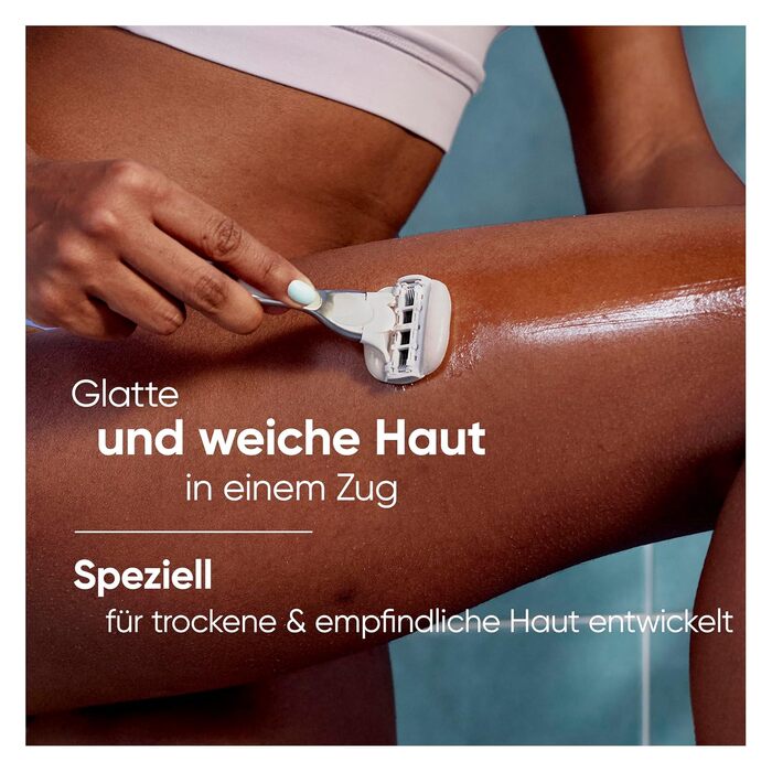 Жіноча бритва Gillette Venus Pro Comfortglide Sensitive для чутливої шкіри, срібляста (бритва + 6 змінних касет)
