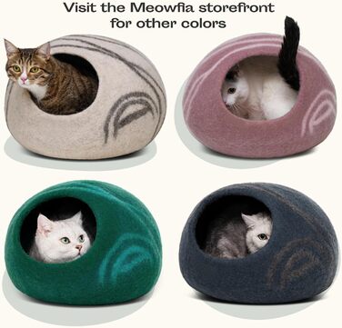 Кішка ліжко MEOWFIA, висока, екологічна, з 100% мериносової вовни, для котів та кошенят (Сірий Хеграу), Tucson Sunset, L