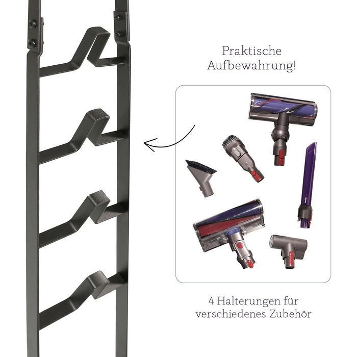 Підставка для акумуляторного пилососа, ручного пилососа, підлогого пилососа: аксесуари, станція зарядки, без свердління, чорний колір