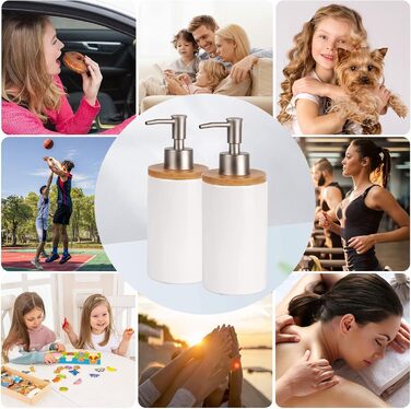 Дозатор для мила з кераміки, 500 мл, з металевим насосом, 2 шт. (для кухні та ванної кімнати)