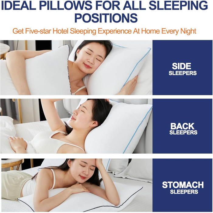 Flanhorest Cooling Pillow for Hot Sleepers – for Side and Back Sleepers – Adjustable Queen Bed Pillow – Shredded