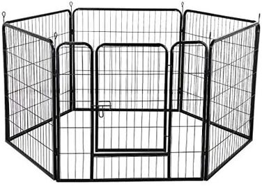 Клітка для собак, металева, розкладна, для цуценят, гризунів, кроликів, з дверцятами (310 x 2,5 x 75 см, 80 x 60 см)